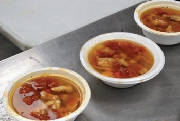 Each session includes a meal, this week Linda Radder prepared tortilla soup. (Photo by Ana Martinez-Ortiz, WNOV The Voice)